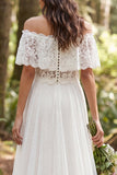 Robe de mariée longue ligne en A en ivoire dénudée