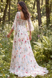 Robe de mariée longue corset transparent ivoire en ivoire avec longue robe de mariée