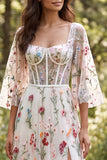 Robe de mariée longue corset transparent ivoire en ivoire avec longue robe de mariée