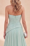Robe Maxi Aline en mousseline en mousseline menthe verte menthe sans bustier