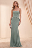 Robe Maxi Sweetheart Eucalyptus Mermaid avec perles