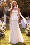 Robe Maxi en chiffon en chiffon bustier violet clair avec des perles