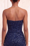 Champagne scintillant, corset body-con sans bretelles bodycon, corset court Homecoming avec ceinture