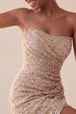 Robe courte courte bleu marine bleu marine scintillante en sequins