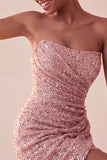 Robe courte courte bleu marine bleu marine scintillante en sequins