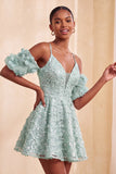 Robe courte de rentrée à la maison en ligne Olive, paillettes froides