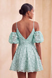 Robe courte de rentrée à la maison en ligne Olive, paillettes froides