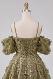 Robe courte de rentrée à la maison en ligne Olive, paillettes froides