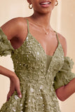 Robe courte de rentrée à la maison en ligne Olive, paillettes froides