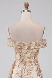 Robe courte de rentrée à la maison avec paillettes bodycon, champagne dénudé,