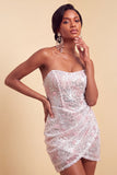 Blush Sequins bodycon, Short, Robe de la rentrée courte