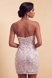 Blush Sequins bodycon, Short, Robe de la rentrée courte