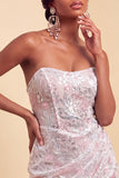 Blush Sequins bodycon, Short, Robe de la rentrée courte