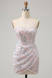 Blush Sequins bodycon, Short, Robe de la rentrée courte