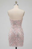 Blush Sequins bodycon, Short, Robe de la rentrée courte