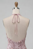 Robe courte courte de rentrée à la maison Fog à col nu à col nu-nu, perle florale