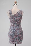 Robe courte de rentrée à la maison bodycony bodycon, fleurie froncée et brodée