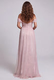 Robe de cérémonie rose clair froncée, sirène à épaules dénudées avec volants