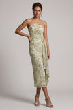 Robe Mère de la Mariée en fleurs body-moulante Dusty Sage Body-Estate