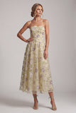 Robe midi midi fleurie Mother of the Bride A-Line Dusty Sage