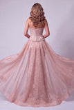 Blush de sirène, petite paillettes florales à lacets, dans le dos, robe de concours à volants