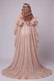 Champagne Sweetheart Siren Sequins Longue robe de concours avec traîne