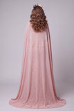 Sweetheart Blush Sirène fleur à volants paillettes longue robe de concours avec cape