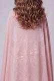 Sweetheart Blush Sirène fleur à volants paillettes longue robe de concours avec cape