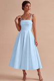 Robe de fiançailles Midi élégante à bretelles blanches en A
