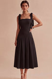 Robe de fiançailles Midi blanche à bretelles nœuds en A