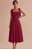 Robe de fiançailles Midi blanche à bretelles nœuds en A