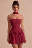 Robe nuptiale sans bustiers en ligne A avec écharpe au col