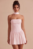 Robe nuptiale sans bustiers en ligne A avec écharpe au col