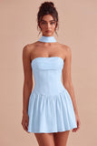 Robe nuptiale sans bustiers en ligne A avec écharpe au col