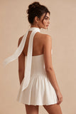 Robe nuptiale sans bustiers en ligne A avec écharpe au col