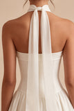 Robe nuptiale sans bustiers en ligne A avec écharpe au col