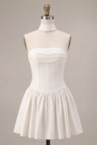 Robe nuptiale sans bustiers en ligne A avec écharpe au col