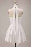 Robe nuptiale sans bustiers en ligne A avec écharpe au col