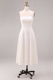 Robe de fiançailles Midi blanche à col nu en ligne A