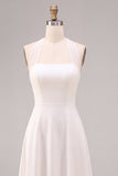 Robe de fiançailles Midi blanche à col nu en ligne A