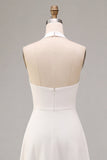 Robe de fiançailles Midi blanche à col nu en ligne A