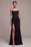 Robe formelle longue à fête en forme de sirène sans bretelles sans bretelles