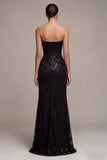 Robe formelle longue à fête en forme de sirène sans bretelles sans bretelles