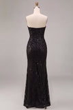 Robe formelle longue à fête en forme de sirène sans bretelles sans bretelles