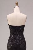 Robe formelle longue à fête en forme de sirène sans bretelles sans bretelles
