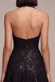 Robe formelle midi à col nu noir à col nu