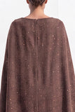 Robe de travail mini à manches de cape grise A Line avec poches