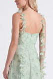 Longue robe de demoiselle d’honneur longue robe de demoiselle d’honneur en chiffon sauge à bretelles fines