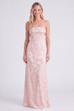 Robe longue de demoiselle d’honneur sauge sans bretelles florale