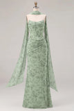 Corset sans cercles Sirène Sage longue robe de demoiselle d’honneur fronceuse avec dentelle dans le dos